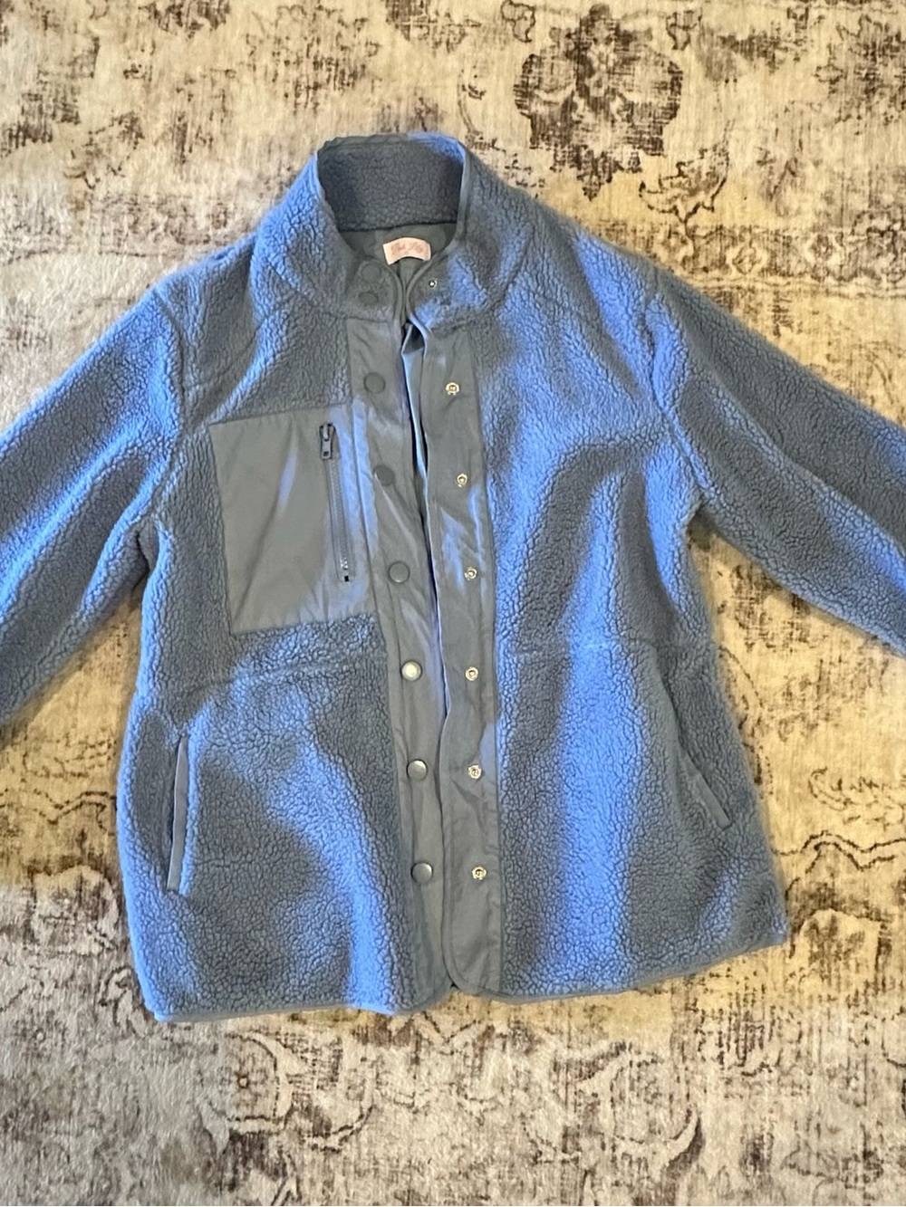 Pink Lily Powder Blue Sherpa Jacket